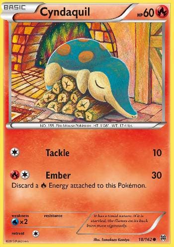 Carta Cyndaquil (18/162) do set Turbo Revolução — Pokémon TCG | Bynx