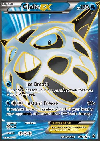 Carta Glalie-EX (155/162) do set Turbo Revolução — Pokémon TCG | Bynx