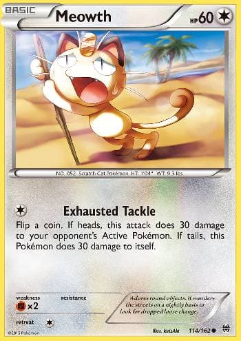 Carta Meowth (114/162) do set Turbo Revolução — Pokémon TCG | Bynx