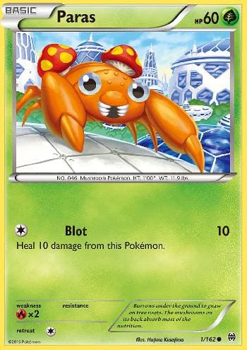 Carta Paras (1/162) do set Turbo Revolução — Pokémon TCG | Bynx