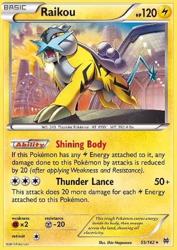 Carta Raikou (55/162) do set Turbo Revolução — Pokémon TCG | Bynx