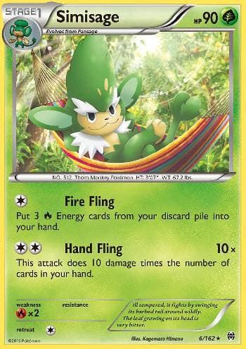 Carta Simisage (6/162) do set Turbo Revolução — Pokémon TCG | Bynx