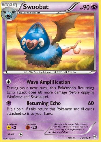 Carta Swoobat (72/162) do set Turbo Revolução — Pokémon TCG | Bynx