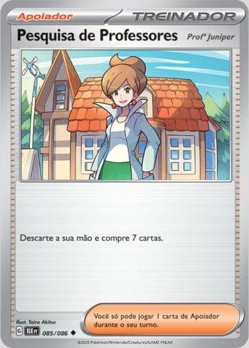 Carta Professor's Research: Professor Juniper (085/086) do set Liga BR — BLK — Pokémon TCG | Bynx