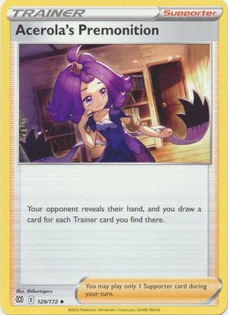 Carta Acerola's Premonition (129/172) do set Astros Cintilantes — Pokémon TCG | Bynx