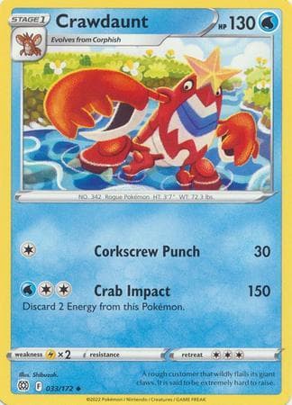 Carta Crawdaunt (33/172) do set Astros Cintilantes — Pokémon TCG | Bynx