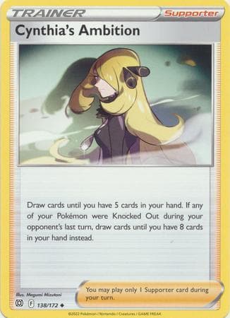 Carta Cynthia's Ambition (138/172) do set Astros Cintilantes — Pokémon TCG | Bynx