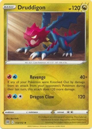 Carta Druddigon (113/172) do set Astros Cintilantes — Pokémon TCG | Bynx