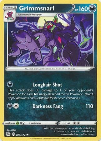 Carta Grimmsnarl (94/172) do set Astros Cintilantes — Pokémon TCG | Bynx