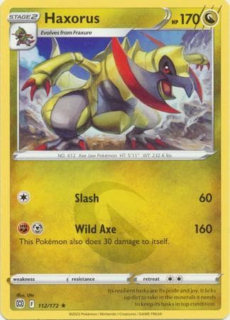 Carta Haxorus (112/172) do set Astros Cintilantes — Pokémon TCG | Bynx