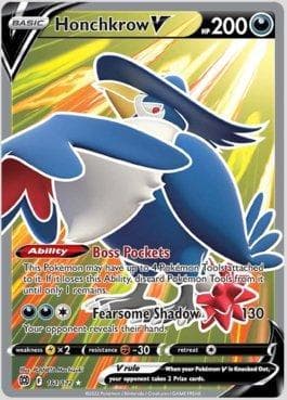 Carta Honchkrow-V (161/172) do set Astros Cintilantes — Pokémon TCG | Bynx