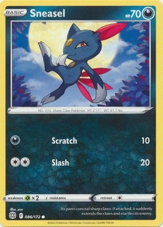 Carta Sneasel (86/172) do set Astros Cintilantes — Pokémon TCG | Bynx