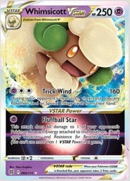 Carta Whimsicott-VSTAR (65/172) do set Astros Cintilantes — Pokémon TCG | Bynx
