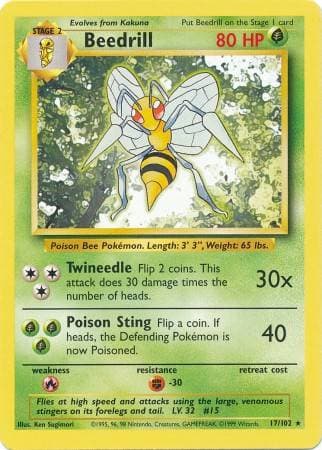 Carta Beedrill (17/102) do set Coleção Básica — Pokémon TCG | Bynx