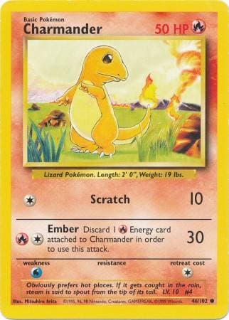 Carta Charmander (46/102) do set Coleção Básica — Pokémon TCG | Bynx
