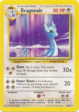 Carta Dragonair (18/102) do set Coleção Básica — Pokémon TCG | Bynx