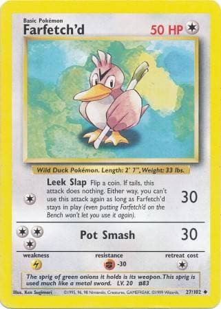 Carta Farfetch'd (27/102) do set Coleção Básica — Pokémon TCG | Bynx