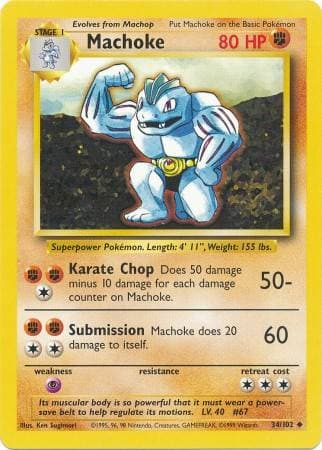Carta Machoke (34/102) do set Coleção Básica — Pokémon TCG | Bynx