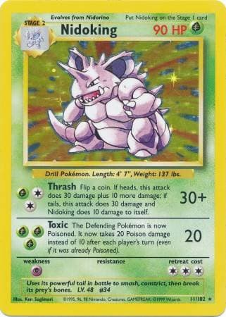 Carta Nidoking (11/102) do set Coleção Básica — Pokémon TCG | Bynx