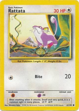 Carta Rattata (61/102) do set Coleção Básica — Pokémon TCG | Bynx