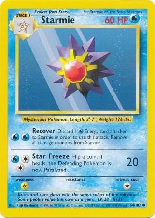 Carta Starmie (64/102) do set Coleção Básica — Pokémon TCG | Bynx