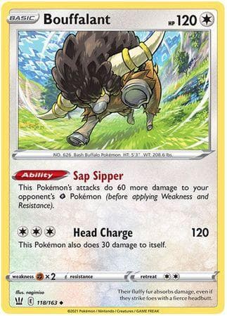 Carta Bouffalant (118/163) do set Estilos de Batalha — Pokémon TCG | Bynx