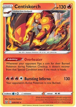 Carta Centiskorch (30/163) do set Estilos de Batalha — Pokémon TCG | Bynx