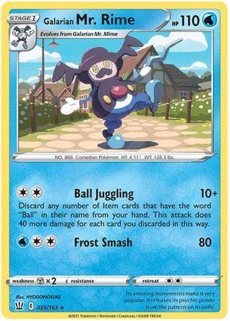 Carta Galarian Mr. Rime (35/163) do set Estilos de Batalha — Pokémon TCG | Bynx