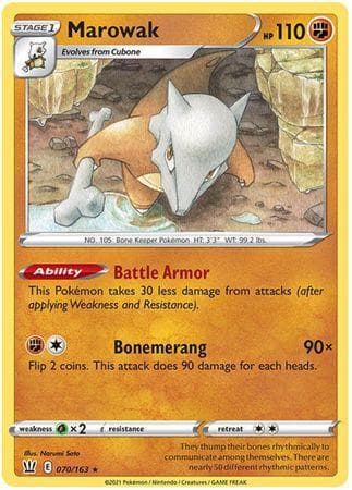 Carta Marowak (70/163) do set Estilos de Batalha — Pokémon TCG | Bynx