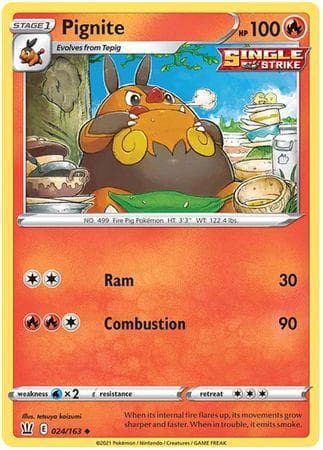 Carta Pignite (24/163) do set Estilos de Batalha — Pokémon TCG | Bynx