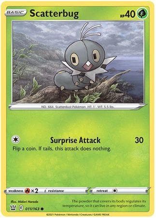 Carta Scatterbug (11/163) do set Estilos de Batalha — Pokémon TCG | Bynx