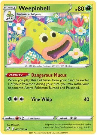 Carta Weepinbell (2/163) do set Estilos de Batalha — Pokémon TCG | Bynx