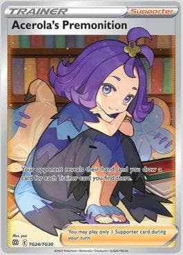 Carta Acerola's Premonition (TG24/TG30) do set Astros Cintilantes - Galeria de Treinadores — Pokémon TCG | Bynx