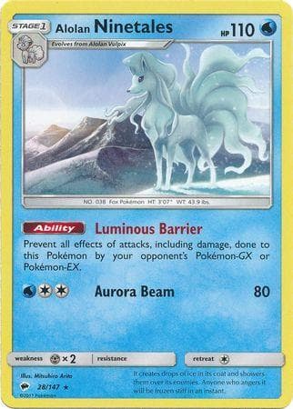 Carta Alolan Ninetales (28/147) do set Sombras Ardentes — Pokémon TCG | Bynx
