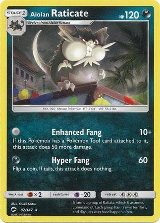 Carta Alolan Raticate (82/147) do set Sombras Ardentes — Pokémon TCG | Bynx