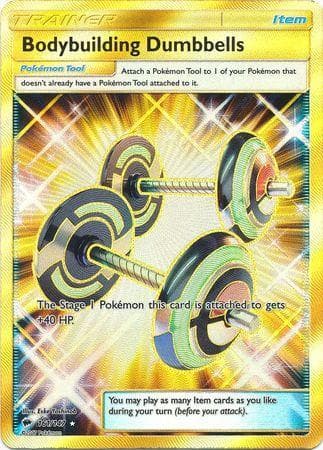 Carta Bodybuilding Dumbbells (161/147) do set Sombras Ardentes — Pokémon TCG | Bynx