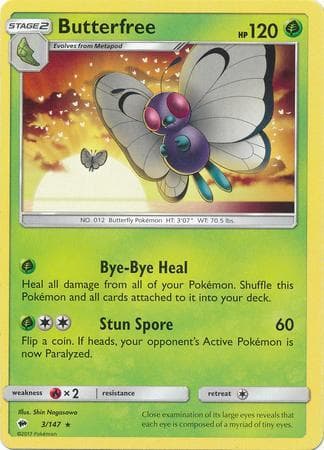 Carta Butterfree (3/147) do set Sombras Ardentes — Pokémon TCG | Bynx