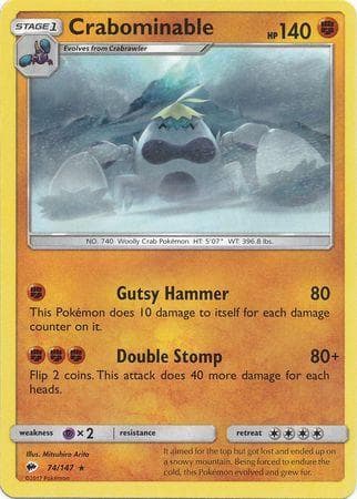 Carta Crabominable (74/147) do set Sombras Ardentes — Pokémon TCG | Bynx