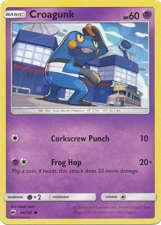 Carta Croagunk (54/147) do set Sombras Ardentes — Pokémon TCG | Bynx