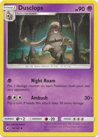 Carta Dusclops (52/147) do set Sombras Ardentes — Pokémon TCG | Bynx