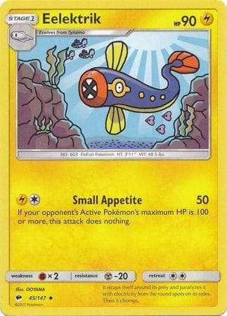 Carta Eelektrik (45/147) do set Sombras Ardentes — Pokémon TCG | Bynx