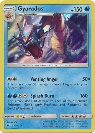 Carta Gyarados (33/147) do set Sombras Ardentes — Pokémon TCG | Bynx