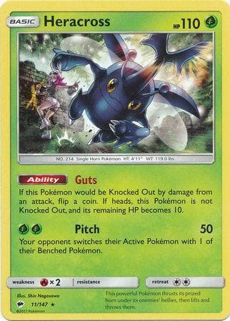 Carta Heracross (11/147) do set Sombras Ardentes — Pokémon TCG | Bynx