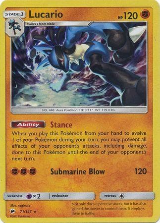 Carta Lucario (71/147) do set Sombras Ardentes — Pokémon TCG | Bynx