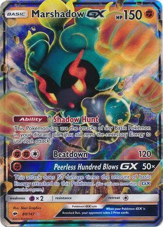 Carta Marshadow-GX (80/147) do set Sombras Ardentes — Pokémon TCG | Bynx