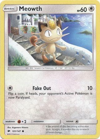Carta Meowth (101/147) do set Sombras Ardentes — Pokémon TCG | Bynx