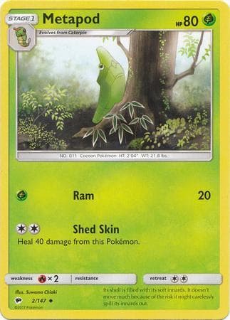 Carta Metapod (2/147) do set Sombras Ardentes — Pokémon TCG | Bynx