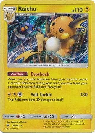 Carta Raichu (41/147) do set Sombras Ardentes — Pokémon TCG | Bynx