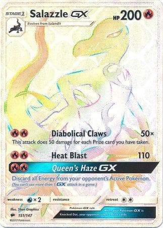 Carta Salazzle-GX (151/147) do set Sombras Ardentes — Pokémon TCG | Bynx