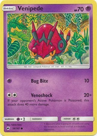 Carta Venipede (56/147) do set Sombras Ardentes — Pokémon TCG | Bynx